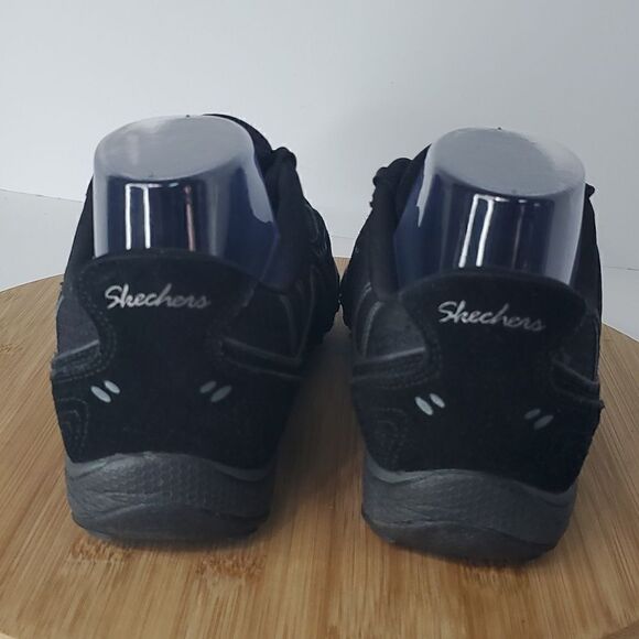 Skechers Women's Just Relax Black Leather Casual Shoes Sneakers Size 9.5 - Picture 6 of 11